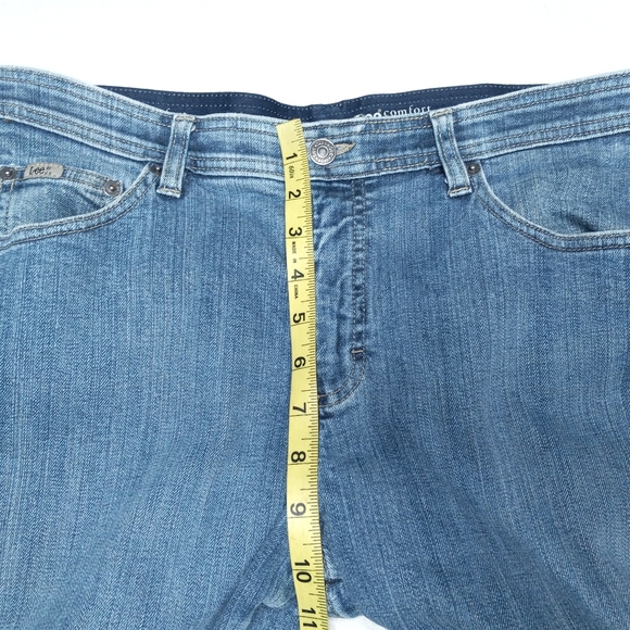 Lee Jeans Womens 12s Short Petite Blue Denim Comfort Waistband Stretch pants - Picture 3 of 10